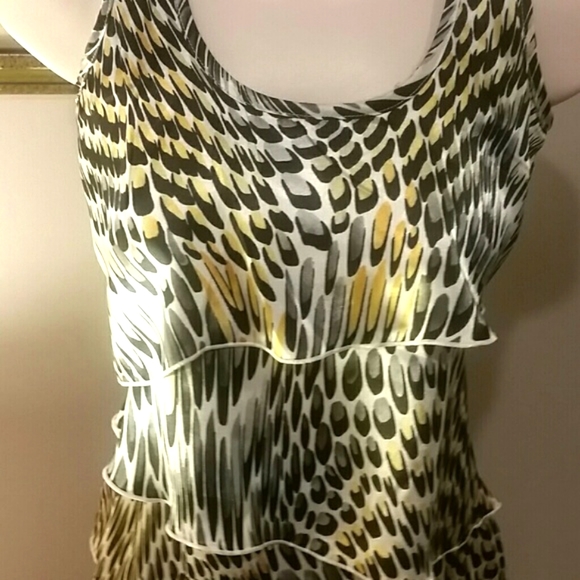 IZ Byer Black and White Animal Print Ruffled Blouse - Picture 2 of 5